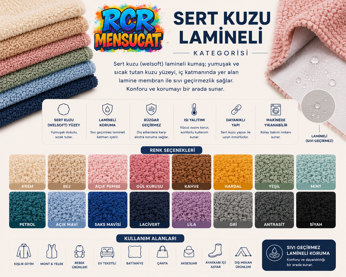 Sert kuzu lamineli