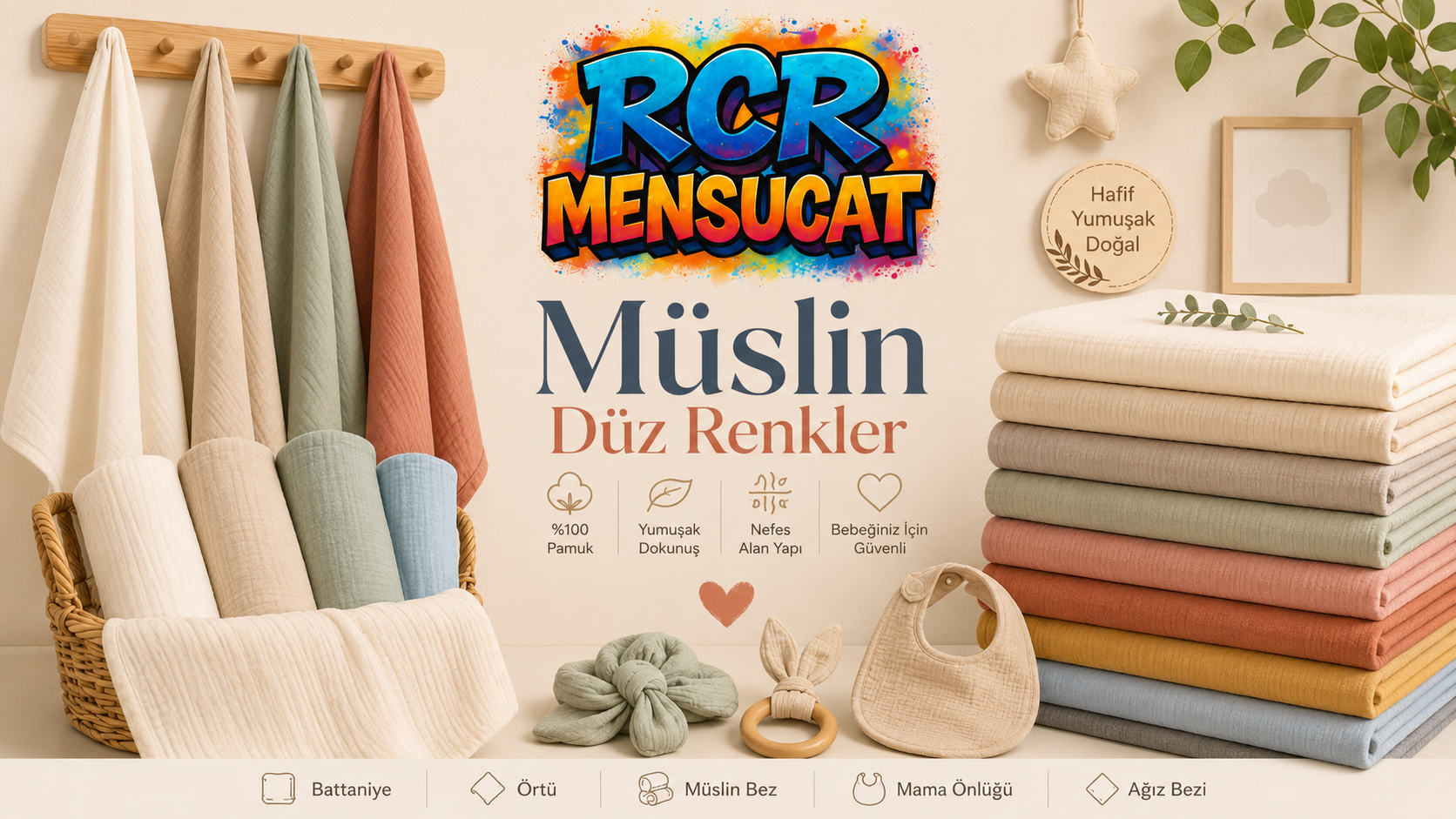 Müslin Düz Renkler