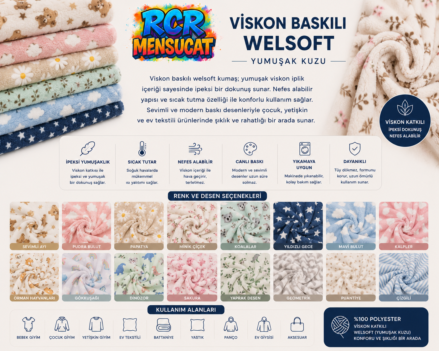 Viskon baskılı welsoft