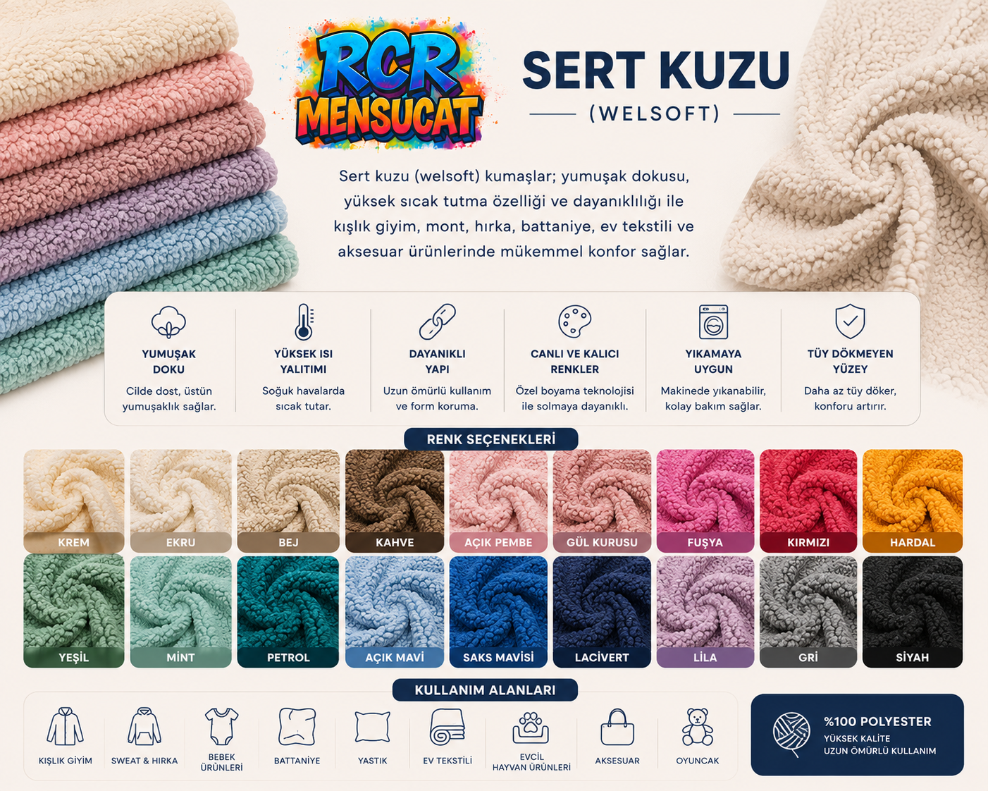 Sert kuzu renkli