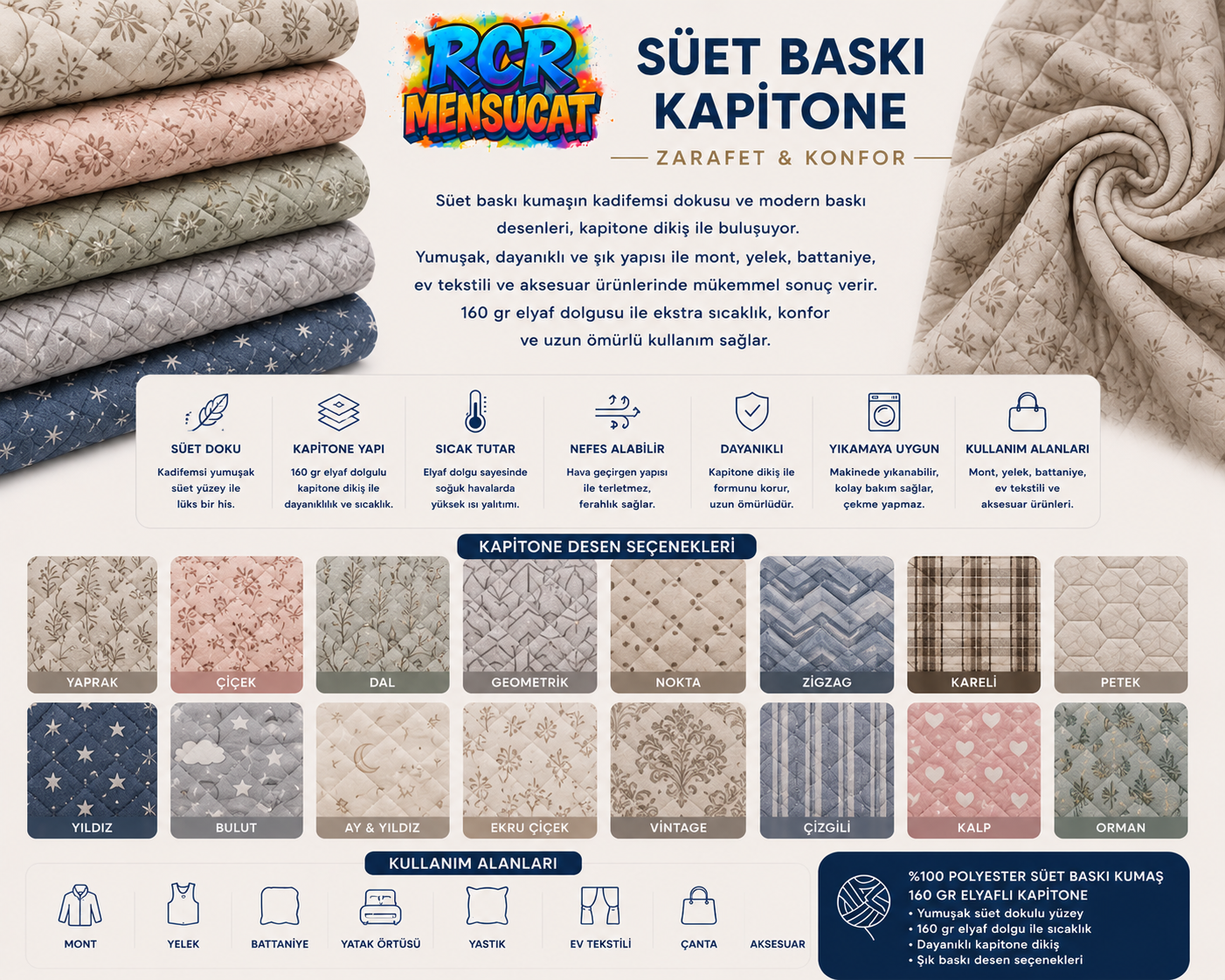 Süet baskı Kapitone